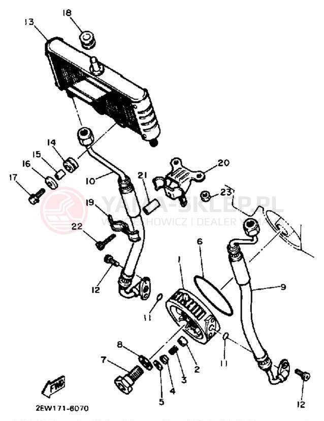 Schemat "Chłodnica oleju" do Yamaha FZ600T/FZ600TC