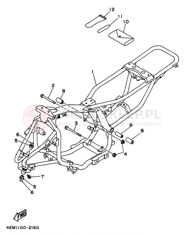 Schemat "rama" do Yamaha BADGER YFM80L