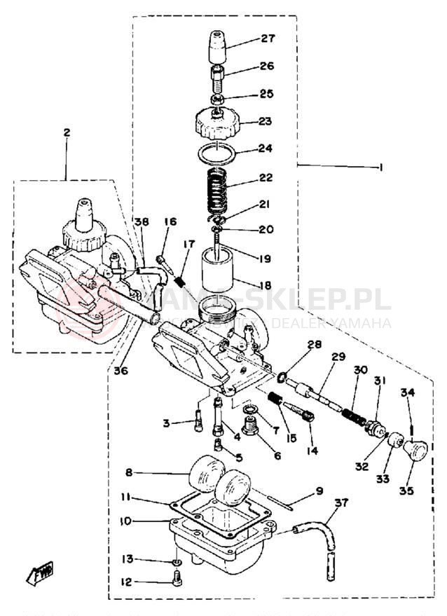 Schemat "Gaźnik" do Yamaha RD200C