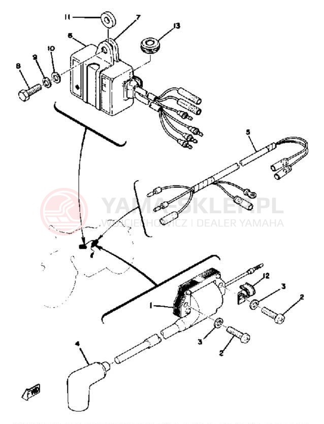 Schemat "układ elektryczny" do Yamaha YZ100D