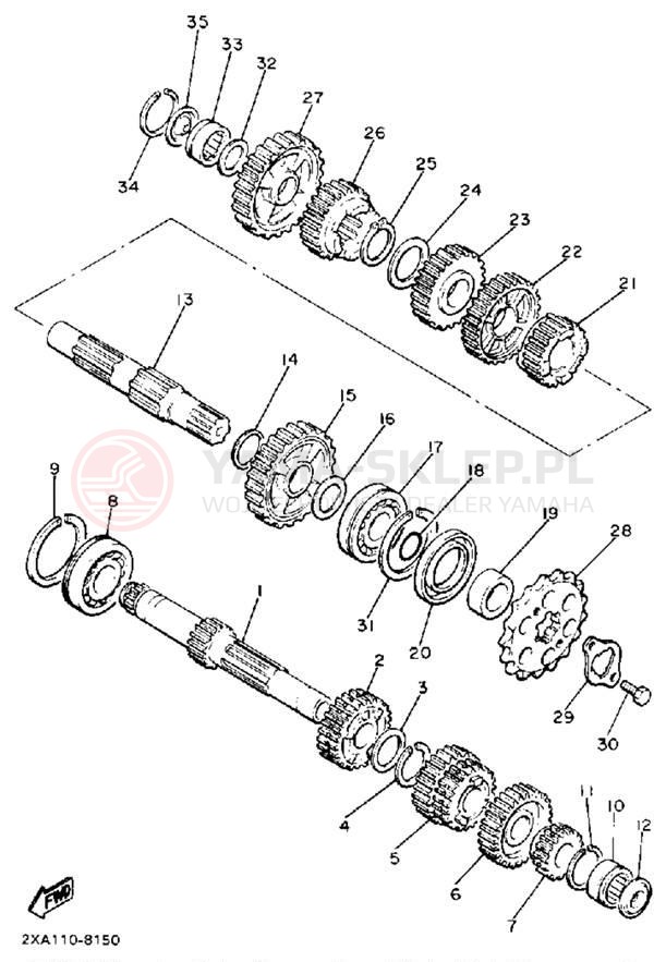 Schemat "Skrzynia biegów " do Yamaha RADIAN YX600A/YX600AC