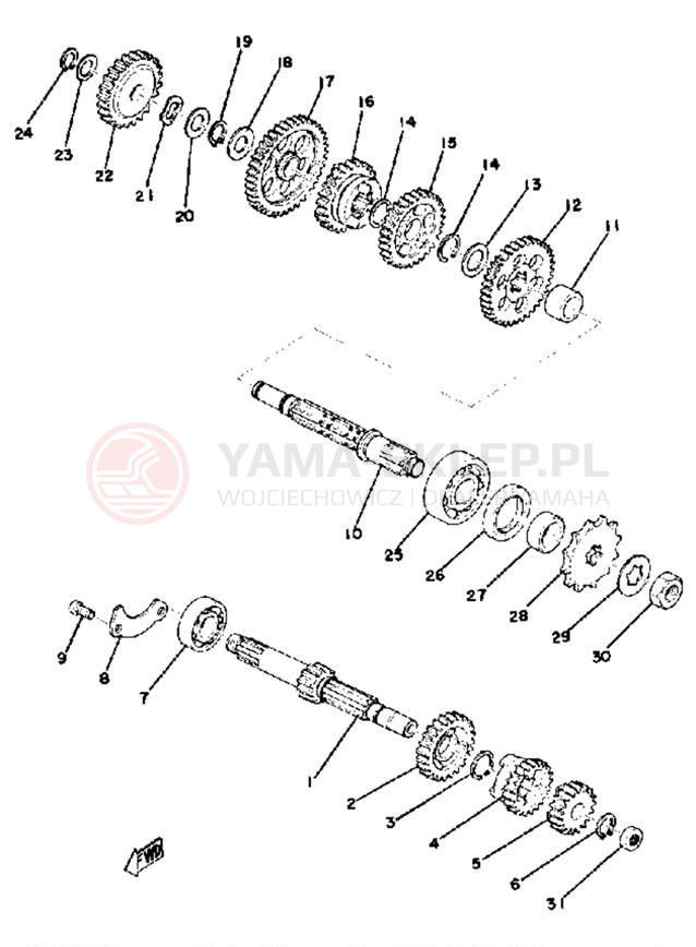 Schemat "Skrzynia biegów " do Yamaha GTMXE