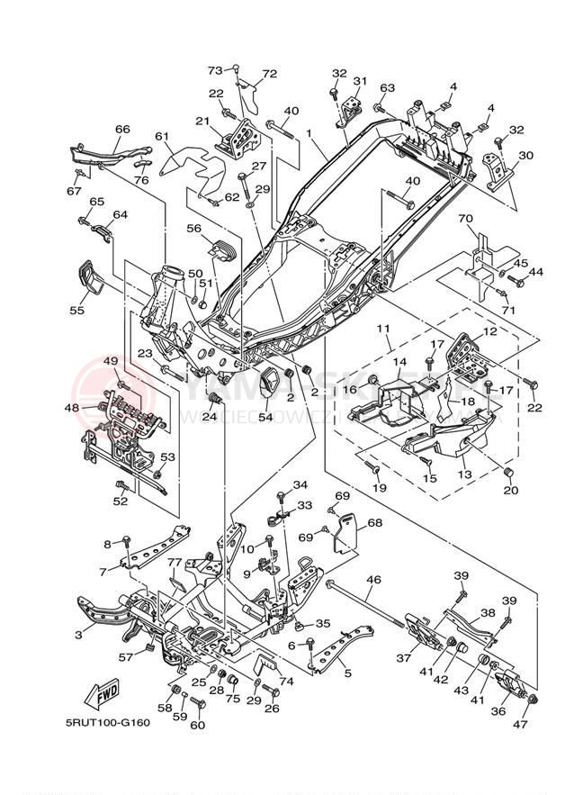 Schemat "rama" do Yamaha MAJESTY YP400YG