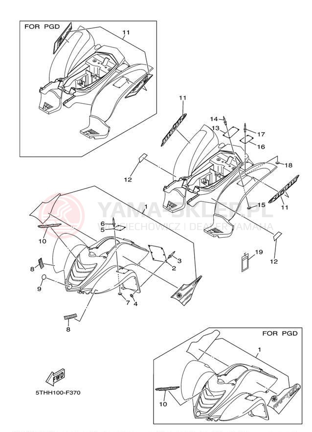 Schemat "naklejki" do Yamaha RAPTOR 80 YFM80RW