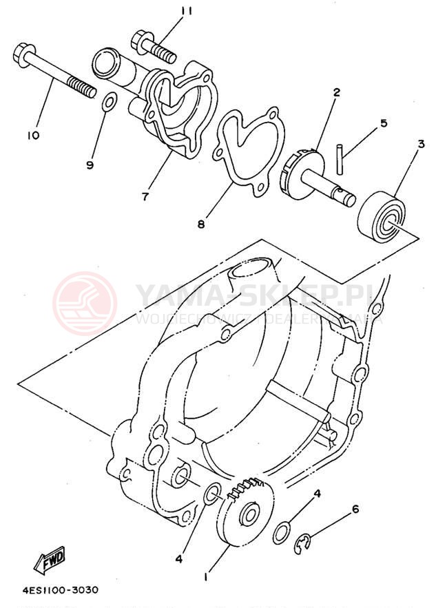 Schemat "Pompa wody" do Yamaha YZ80G1