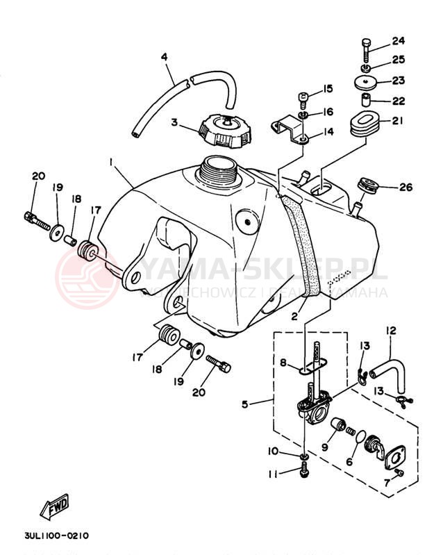 Schemat "zbiornik paliwa" do Yamaha RT100J