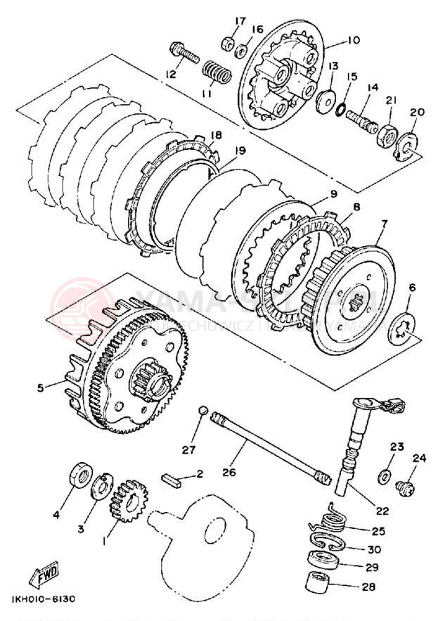 Schemat "sprzęgło" do Yamaha TT225S
