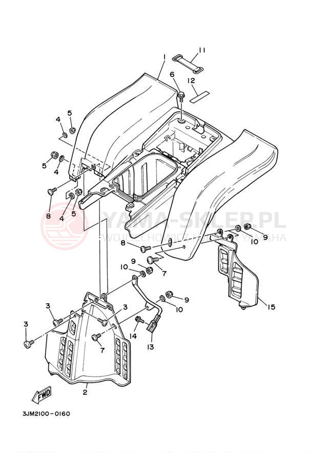 Schemat "Tylny błotnik" do Yamaha BLASTER SE YFS200SEV