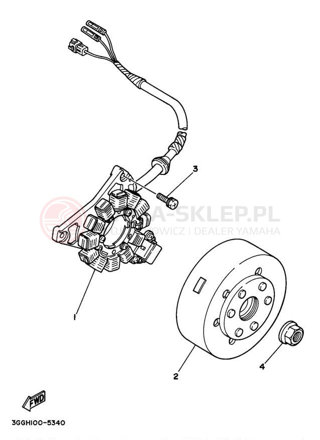 Schemat "prądnica" do Yamaha BANSHEE YFZ350K
