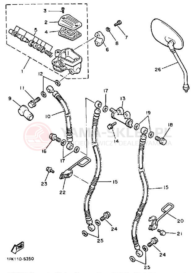 Schemat "Pompa hamulcowa przednia" do Yamaha V-MAX 1200 VMX12SC/VMX12S