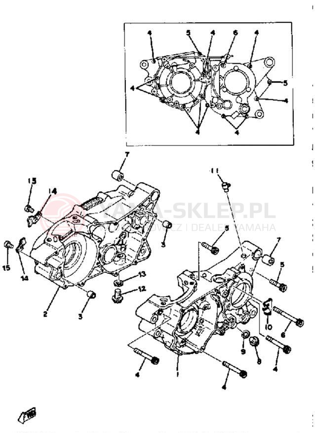 Schemat "Obudowa silnika" do Yamaha YZ250C