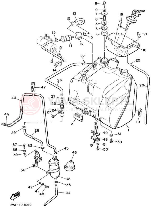 Schemat "zbiornik paliwa" do Yamaha V-MAX 1200 VMX12G/VMX12GC