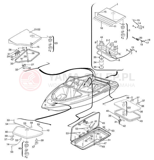 Schemat "DECK HATCH" do Yamaha AR230 SRT1000BD