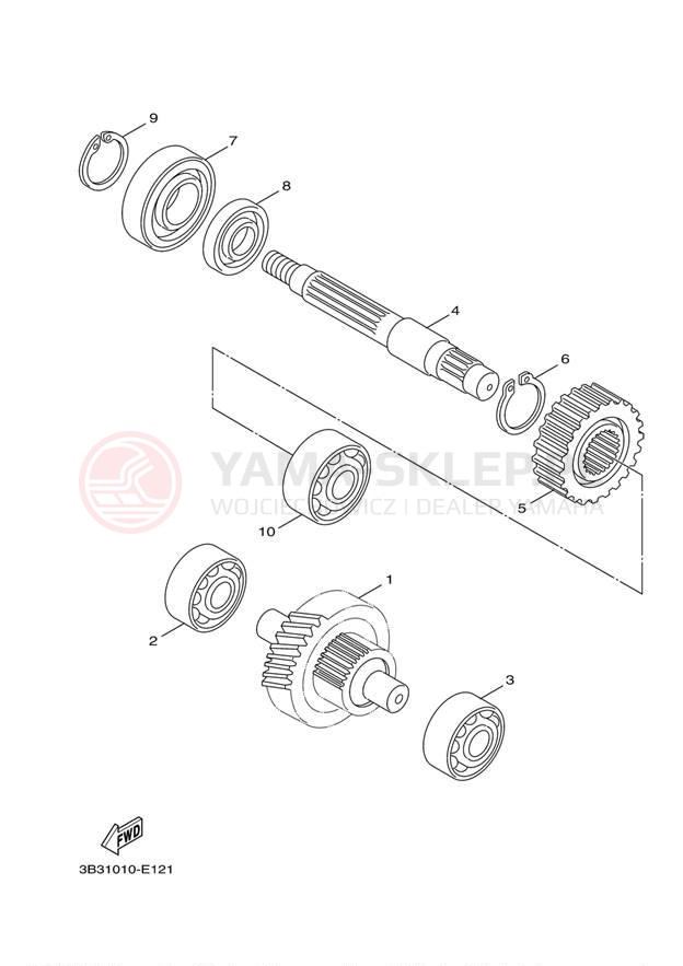 Schemat "Skrzynia biegów " do Yamaha C3 XF50YR/XF50YS