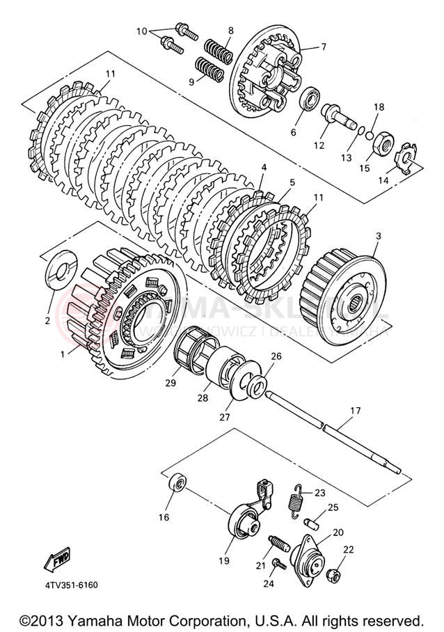 Schemat "sprzęgło" do Yamaha YZF600R YZF600RVC/YZF600RV