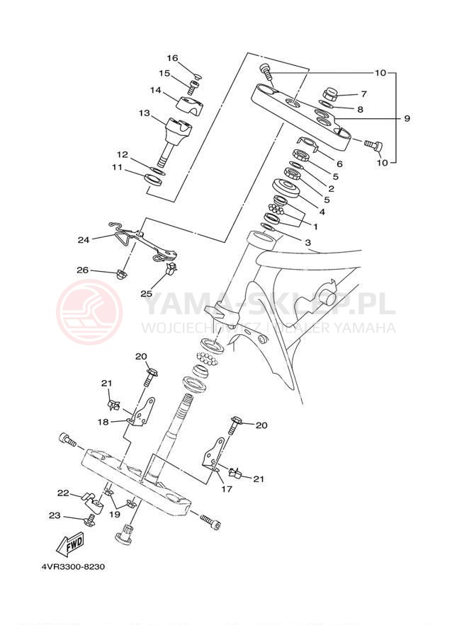Schemat "Półki zawieszenia" do Yamaha V-STAR CUSTOM XVS650MC/XVS650M
