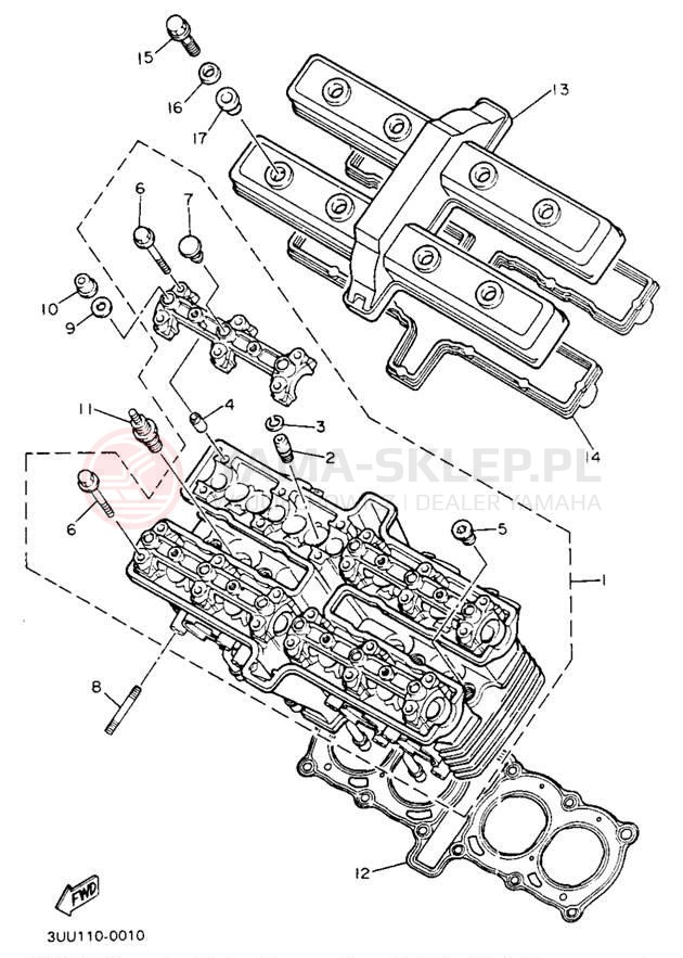 Schemat "głowica" do Yamaha FZR600RBC
