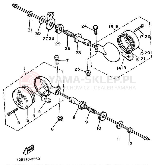 Schemat "kierunkowskazy" do Yamaha XS400J