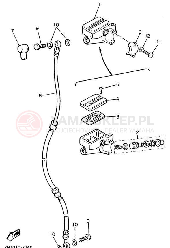 Schemat "Pompa hamulcowa przednia" do Yamaha VIRAGO 535 XV535E/XV535EC