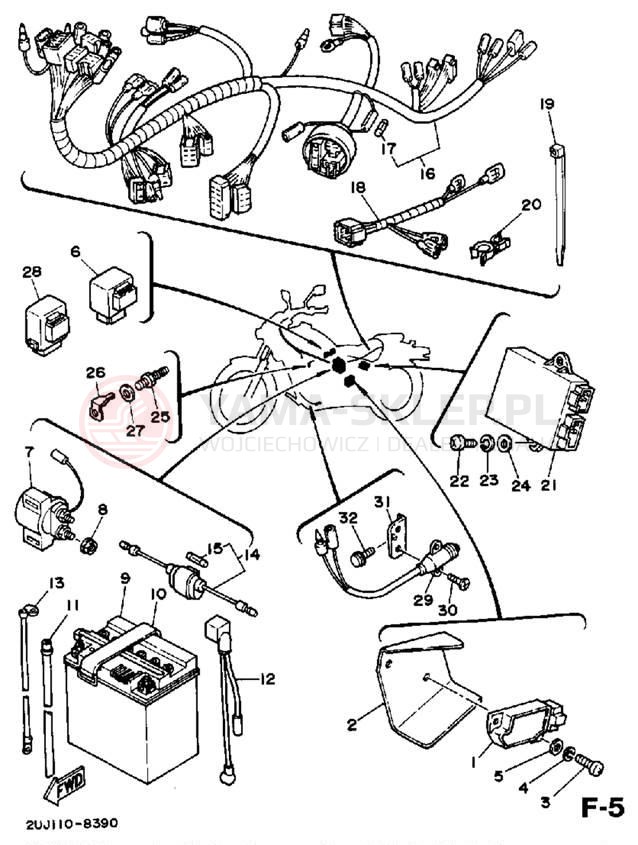 Schemat "układ elektryczny" do Yamaha ROUTE 66 XV250WC/XV250W
