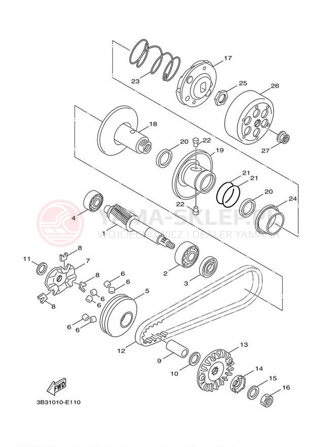 Schemat "sprzęgło" do Yamaha C3 XF50ZB