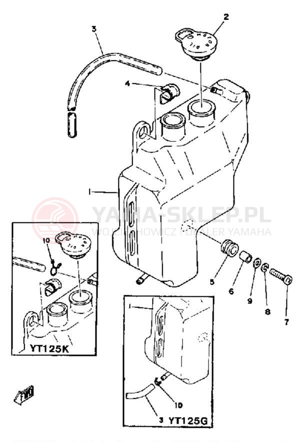 Schemat "zbiornik oleju" do Yamaha YT125G