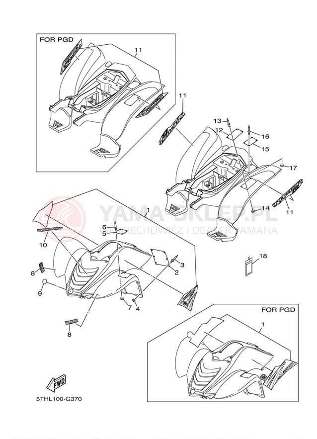 Schemat "naklejki" do Yamaha RAPTOR 80 YFM80RXL/YFM80RXGY
