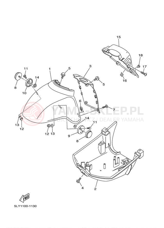 Schemat "błotnik" do Yamaha VINO YJ50RP