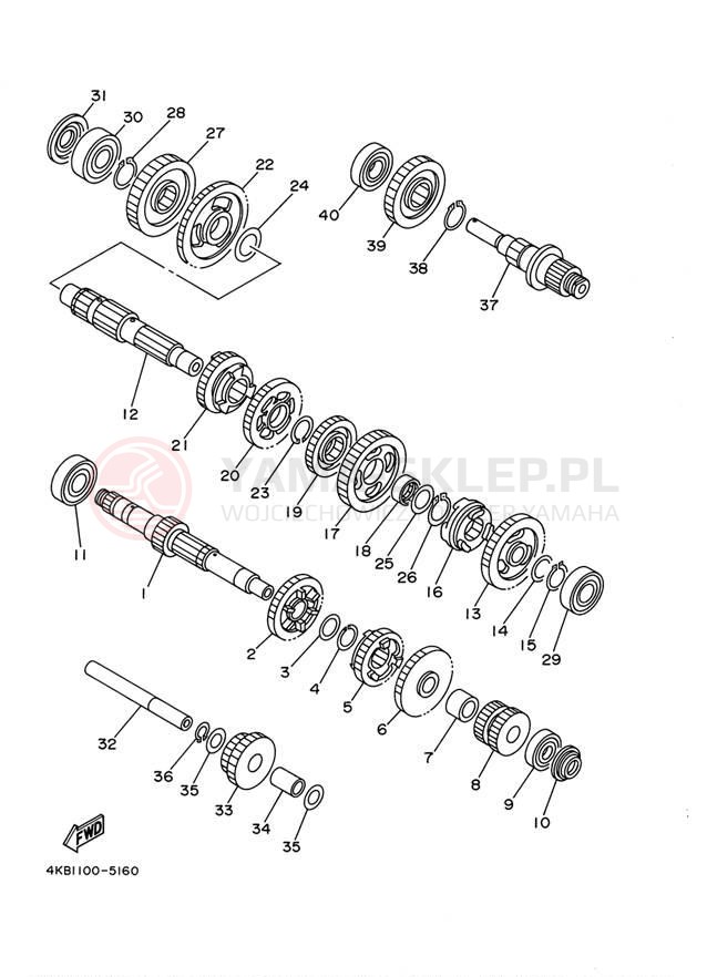 Schemat "Skrzynia biegów " do Yamaha WOLVERINE YFM35FXT