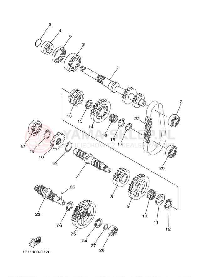 Schemat "Skrzynia biegów " do Yamaha GRIZZLY 400 HUNTER YFM4FGHW