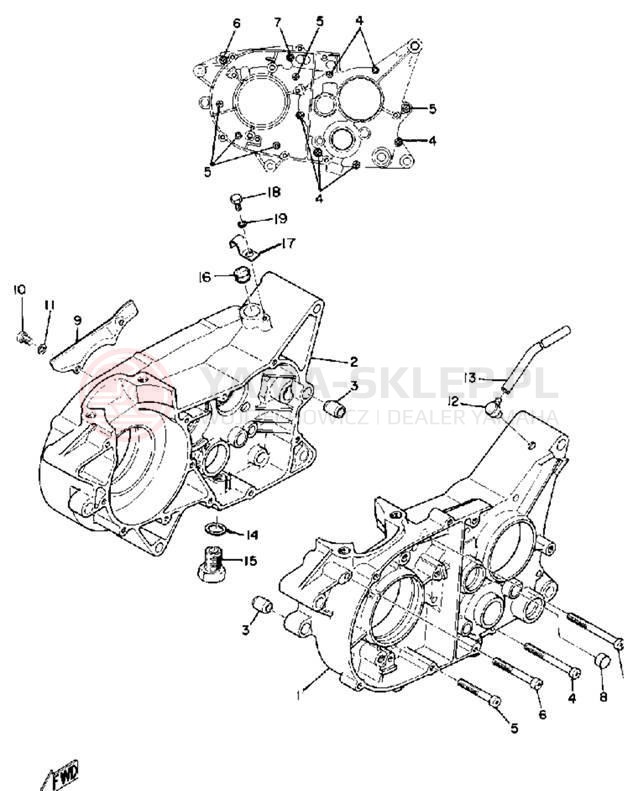 Schemat "Obudowa silnika" do Yamaha DT2MX/RT2MX