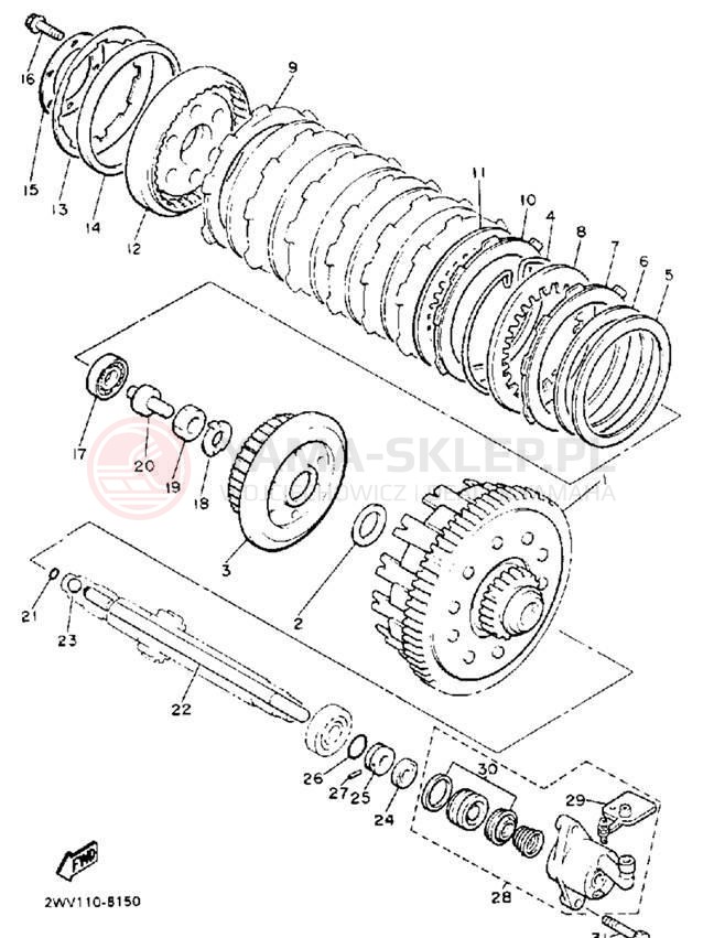 Schemat "sprzęgło" do Yamaha XVZ13DD/XVZ13DDC