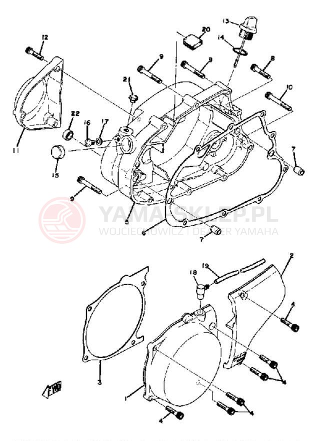 Schemat "Pokrywa silnika" do Yamaha YZ125A