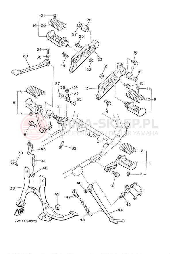 Schemat "Stopka postojowa i podnóżki" do Yamaha V-MAX VMX12S1/VMX12SC1