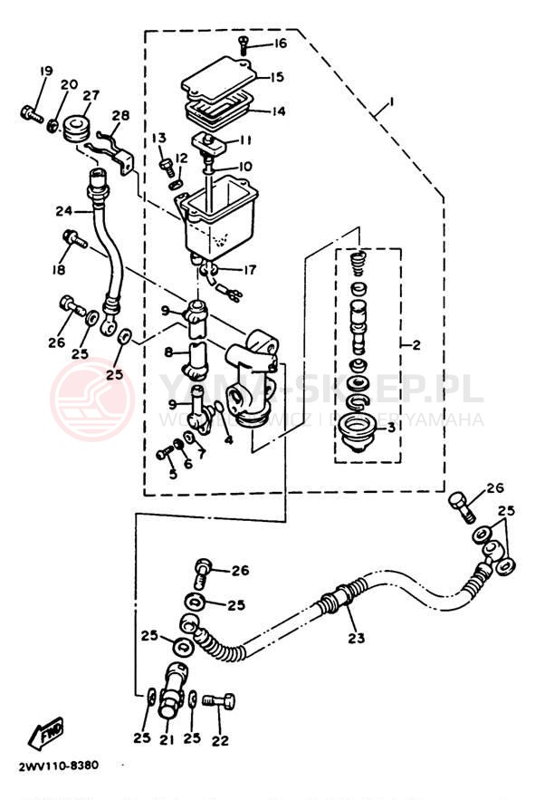 Schemat "Pompa hamulcowa tył" do Yamaha XVZ13DB/XVZ13DBC