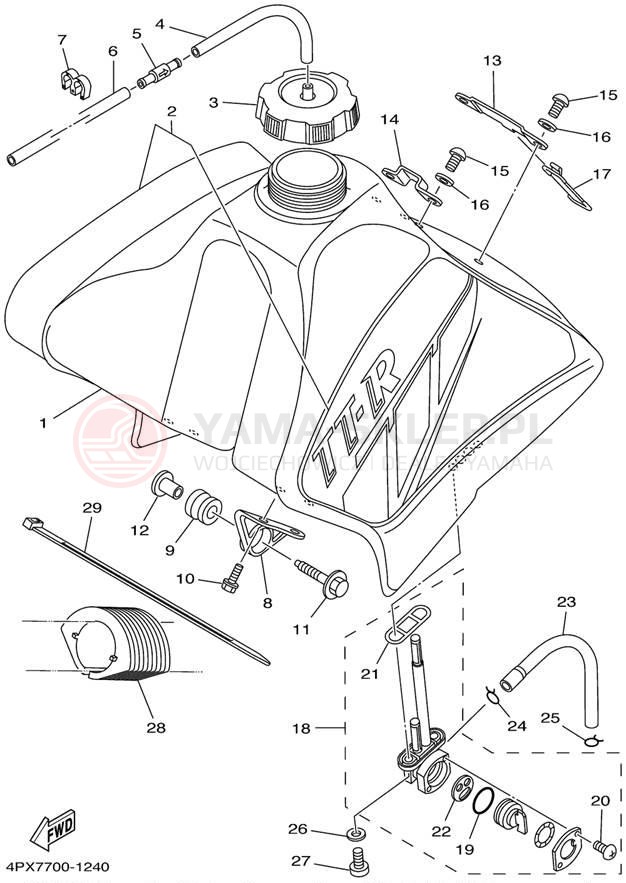 Schemat "zbiornik paliwa" do Yamaha TTR250 TTR250N/TTR250NC