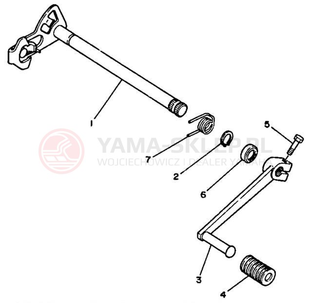 Schemat "Dźwignia zmiany biegów, wałek" do Yamaha BLASTER YFS200B_MN