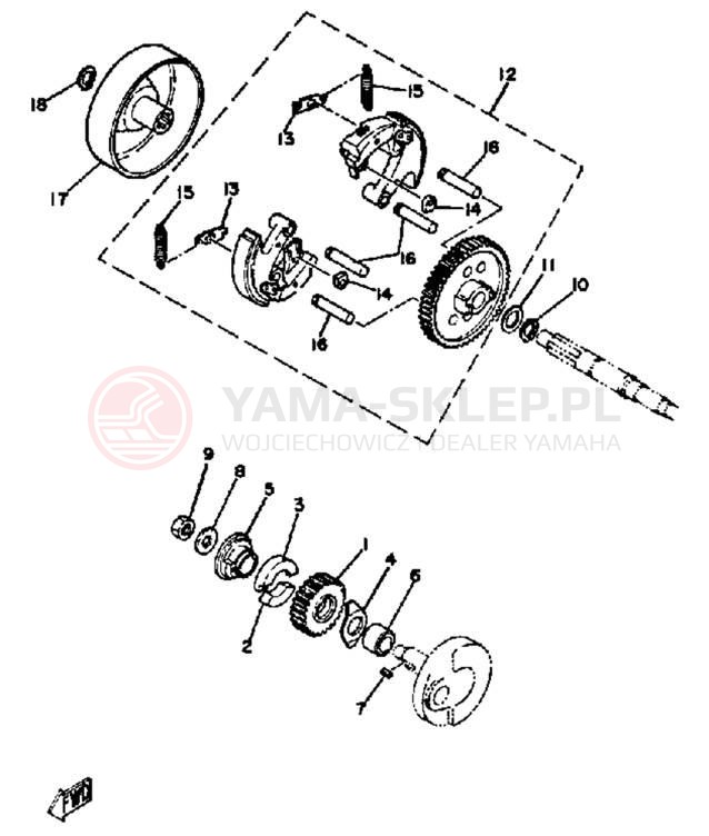 Schemat "sprzęgło" do Yamaha PW50H