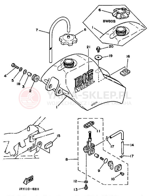 Schemat "zbiornik paliwa" do Yamaha BIG WHEEL BW80T