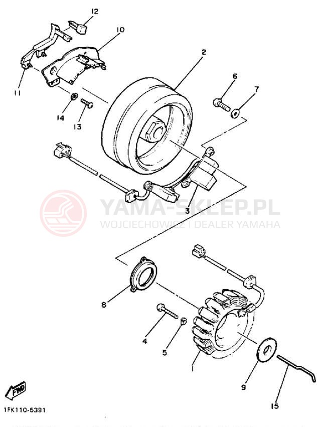 Schemat "prądnica" do Yamaha V MAX 1200 VMX12N/VMX12NC
