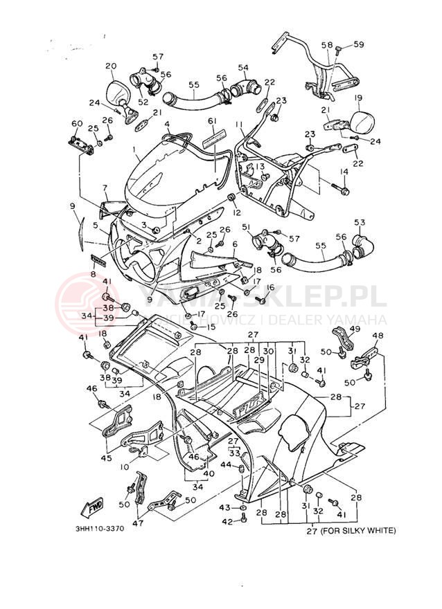 Schemat "elementy nadwozia" do Yamaha FZR600RE