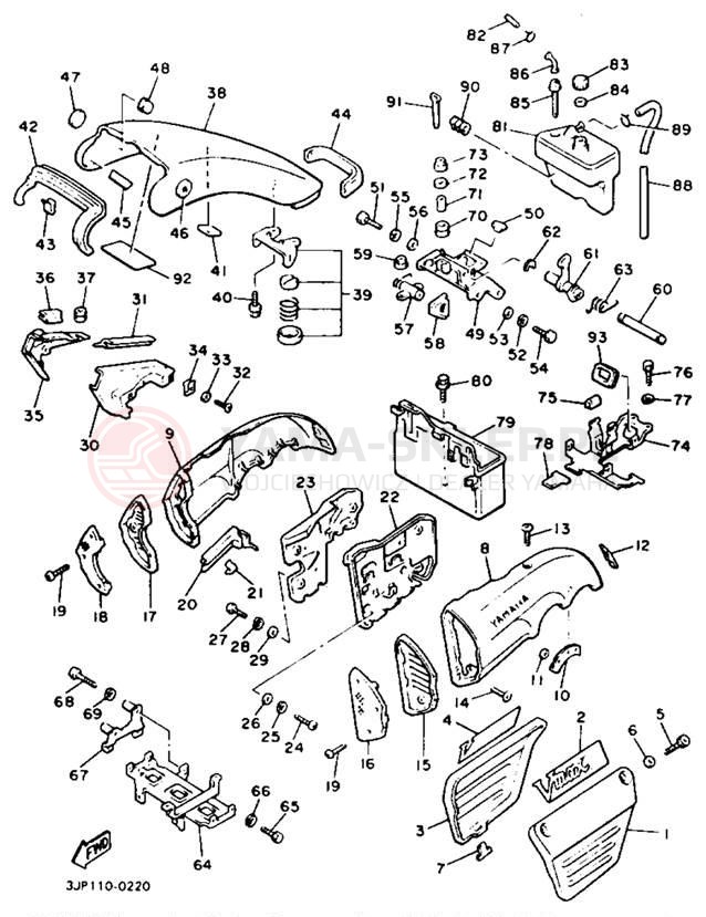 Schemat "Pokrywa boczna" do Yamaha V-MAX 1200 VMX12AC/VMX12A