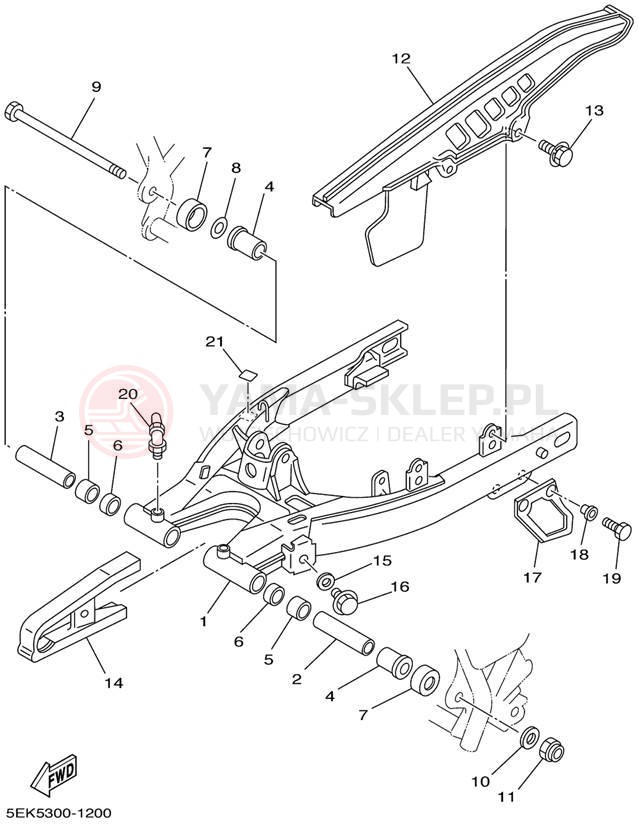 Schemat "wahacz" do Yamaha TW200 TW200PC/TW200P