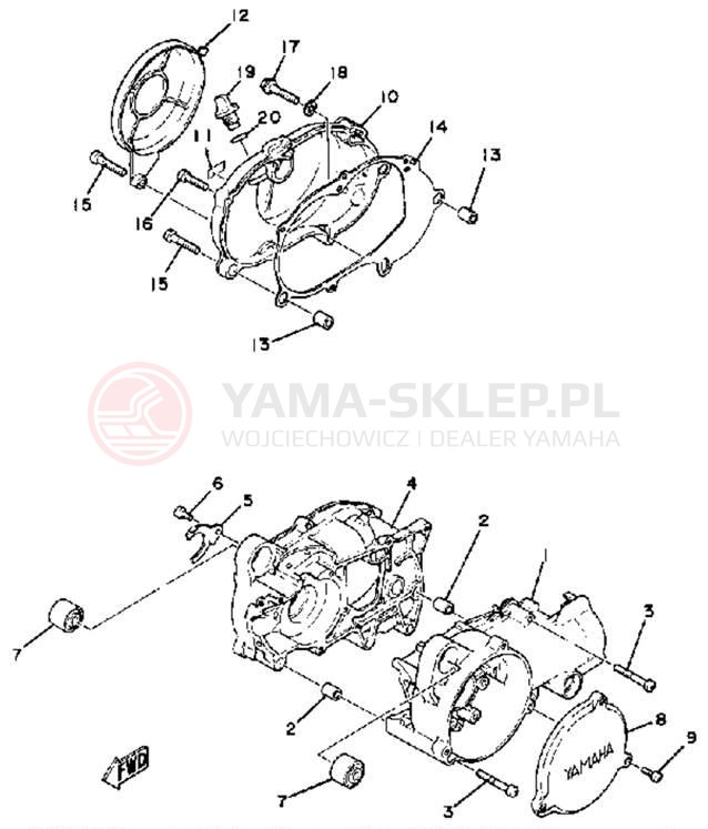 Schemat "Obudowa silnika" do Yamaha QT50G