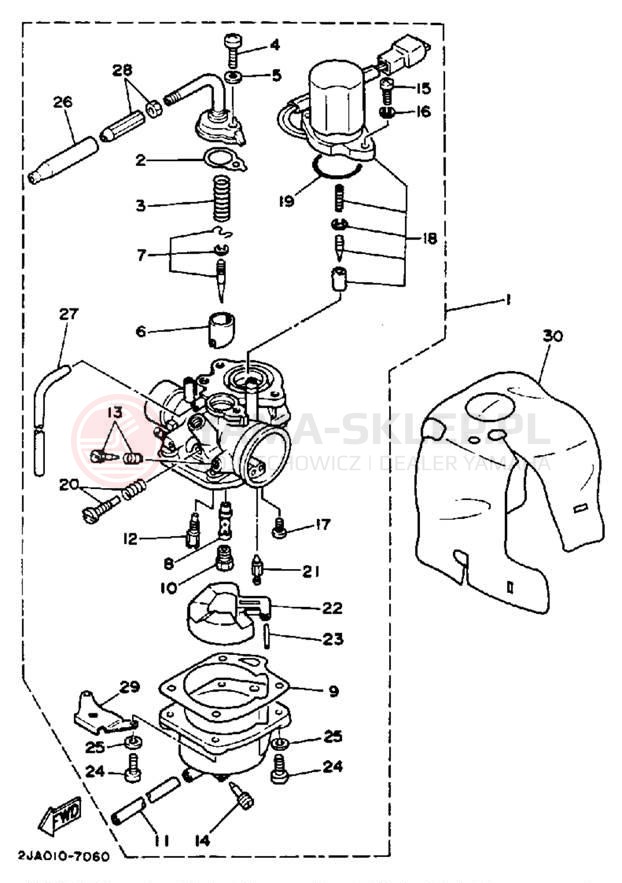 Schemat "Gaźnik" do Yamaha JOG CG50A