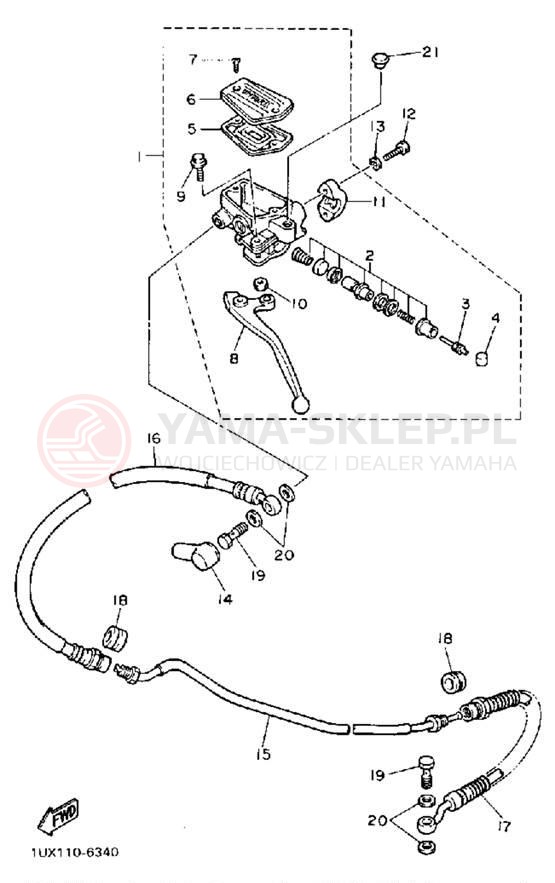 Schemat "Pompa hamulcowa przednia" do Yamaha FJ1200A/FJ1200AC
