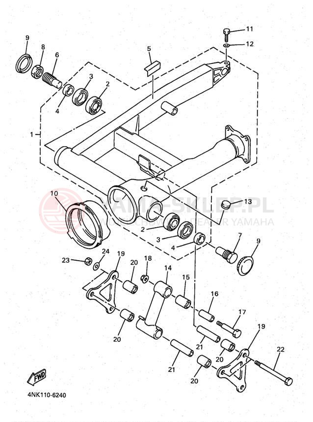 Schemat "wahacz" do Yamaha XVZ13AKC/XVZ13AK