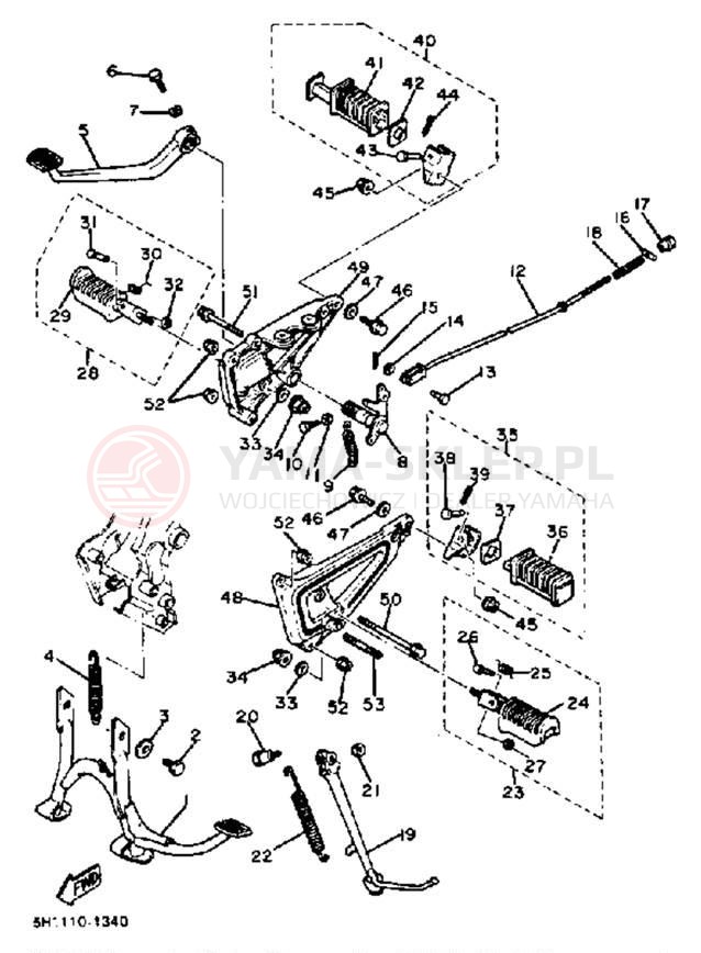 Schemat "Stopka postojowa i podnóżki" do Yamaha XV920RJ