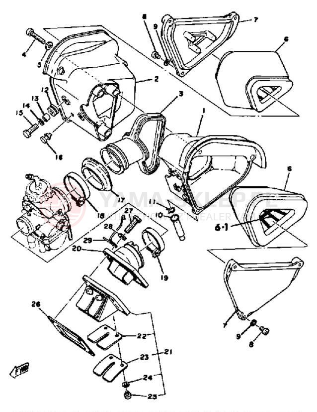 Schemat "Wtrysk paliwa" do Yamaha YZ100E