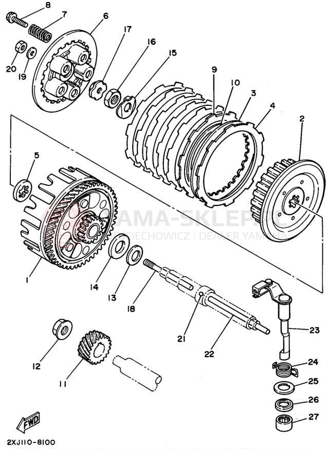 Schemat "sprzęgło" do Yamaha BLASTER YFS200G_MN